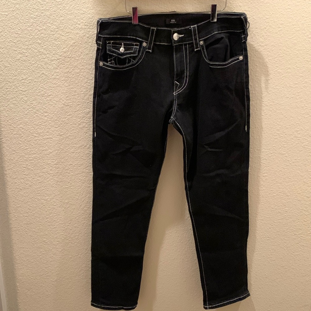 Men’s True Religion GENO SLIM JEAN Black Relaxed Straight Jeans